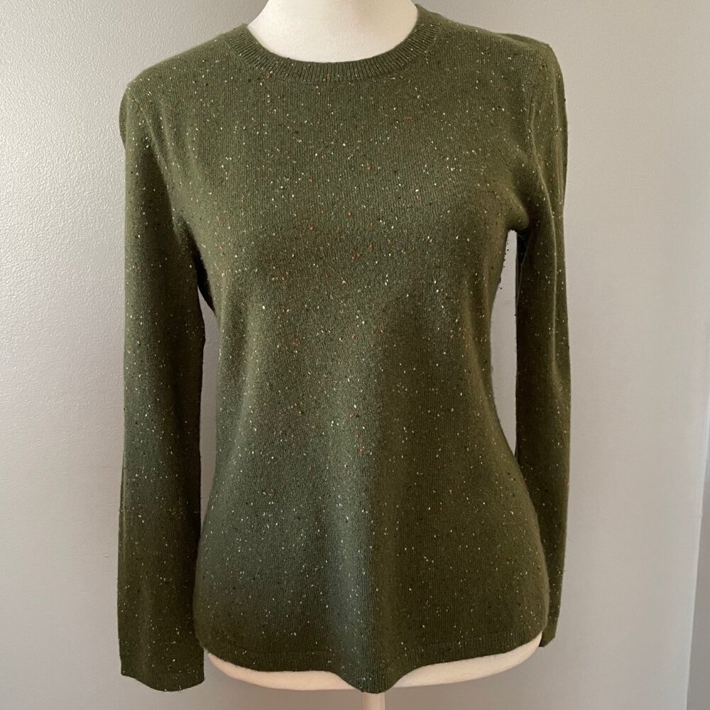 Green Cashmere Lands' End Sweater